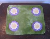 Large Floral Penny Rug, OOAK