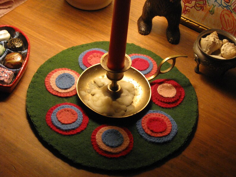 Penny Rug Spring Green OOAK