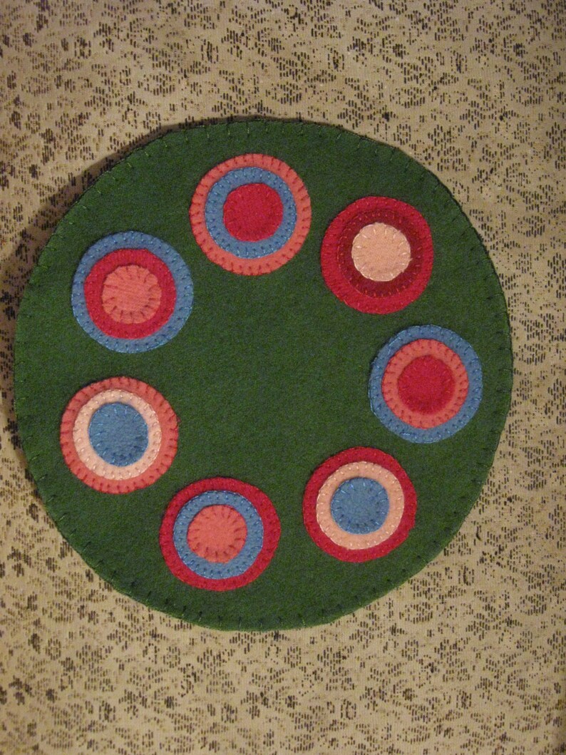 Penny Rug Spring Green OOAK