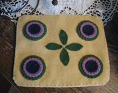 Pale Yellow Easter Penny Rug, FAAP, OFG, HAFair