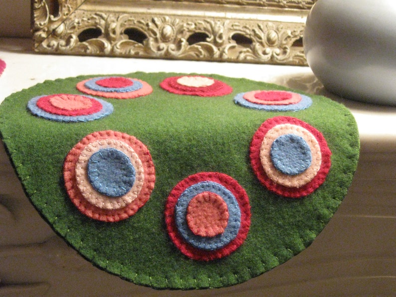 Penny Rug Spring Green OOAK