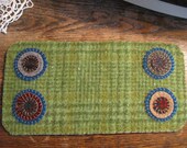 Penny Rug Bright Green, OOAK