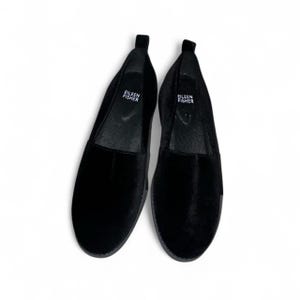 Mocassini piatti Demi 3 in velluto nero di Eileen Fisher, taglia 7.