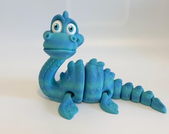 Monstre Flexi du Loch Ness imprimé en 3D, filament multicolore, cadeau, Nessie, Noël, animal de compagnie de bureau, jouet amusant, articulé