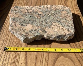 Granite Charcuterie Board, Hand Chiseled "Live" Edge, Size 12 x 8 inches, Handmade from Salvaged Stone for Cheese/Cutting/Display