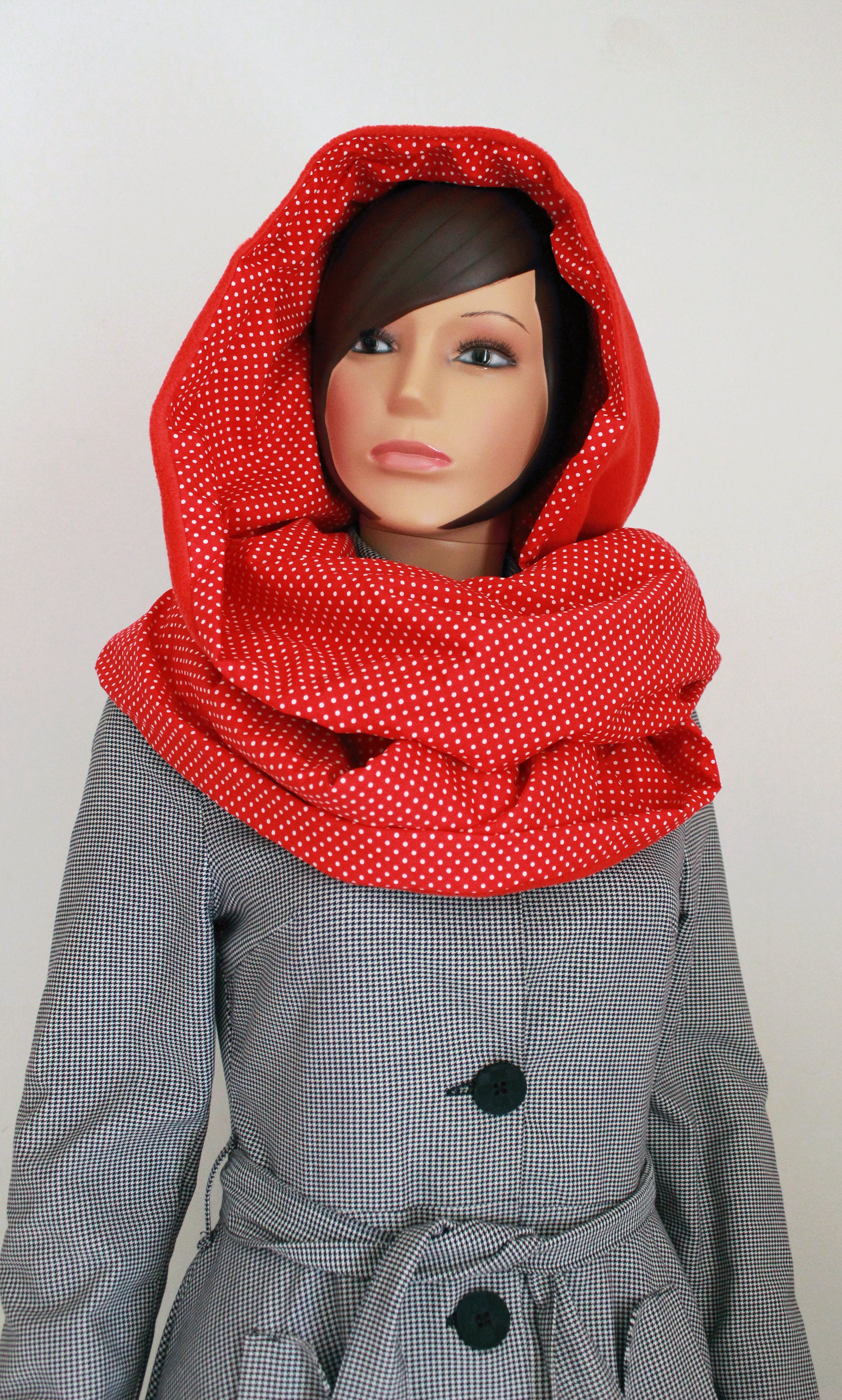 Women's Hood Scarf, Fairy Hood, Fleece Hooded Scarf, Women's
