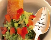 Guac lover gift, I 39 ve hit guac bottom, Guacamole lover gift, Avocado lover, stamped spoon, guac spoon, Flynn and Grace