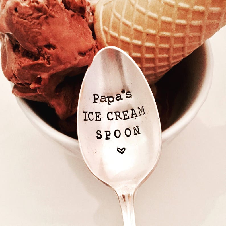 Flynn and Grace Papa/'s ice cream spoon Daddy/'s ice cream spoon personalized ice cream spoon ice cream lover gift