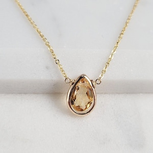 Genuine Citrine Necklace, November Birthstone /Handmade Jewelry/ Necklaces for Women, Gold Citrine, Gemstone Necklace, Birthstone Necklace