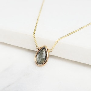 Genuine Aquamarine Necklace, March Birthstone / Handmade Jewelry / Moss Aquamarine Pendant, Gemstone Necklace, Necklaces for Women, Dainty