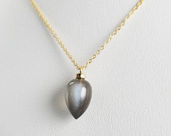 Gray Moonstone Necklace, June Birthstone / Handmade Jewelry / Necklaces for Women, Gemstone Necklace, Moonstone Pendant, Layered Necklace