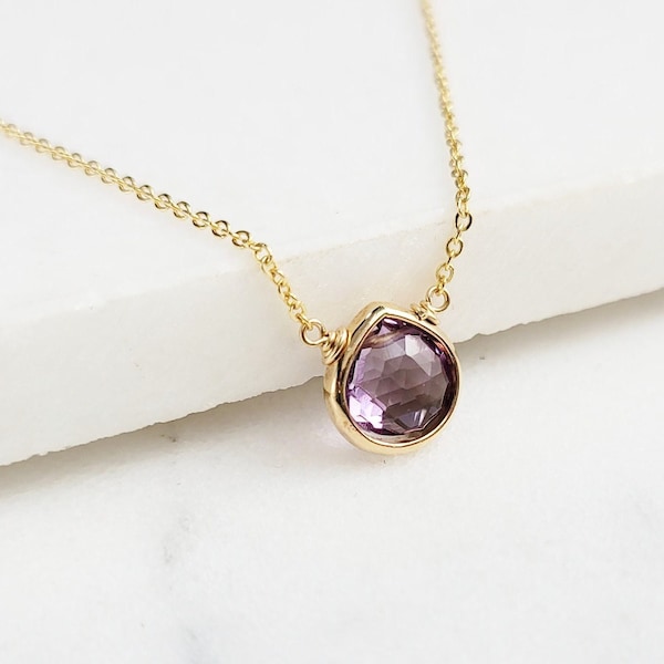 Amethyst Necklace, February Birthstone Necklace /Handmade Jewelry/ Amethyst Pendant, Gemstone Necklace, Necklaces for Women, Dainty Necklace