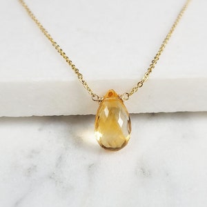 Genuine Citrine Necklace, November Birthstone /Handmade Jewelry/ Necklaces for Women, Gold Citrine, Gemstone Necklace, Birthstone Necklace