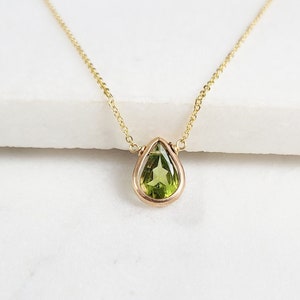 Genuine Peridot Necklace • August Birthstone • Handmade Jewelry • Peridot Necklace Gold • Silver Necklace • Necklaces for Women• Dainty Necklace • Minimalist Necklace