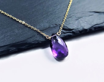 Purple Amethyst Necklace, February Birthstone / Handmade Jewelry / Necklaces for Women, Gemstone Necklace, Dainty Necklace, Layered Necklace