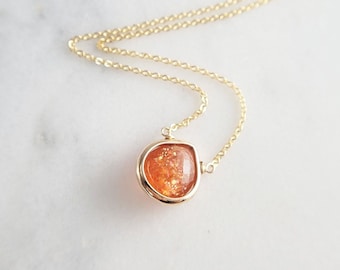 Sunstone Necklace, Necklaces for Women / Handmade Jewelry / Sunstone Pendant, Crystal Healing, Gemstone Necklace, Dainty Necklace, Layered
