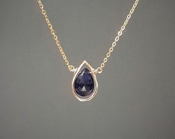 Genuine Sapphire Necklace, September Birthstone /Handmade Jewelry/ Gemstone Necklace, Necklaces for Women, Birthstone Necklace, Dainty Gift