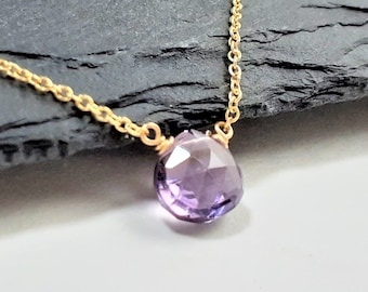 Dainty Amethyst Necklace, February Birthstone / Handmade Jewelry / Amethyst Necklace Gold or Silver, Amethyst Pendant, Necklaces for Women