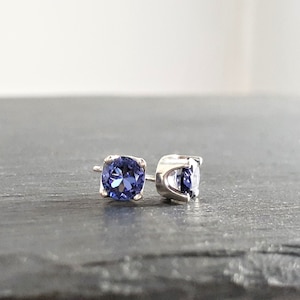 Tanzanite Studs, December Birthstone /Handmade Jewelry/ Crystal Stud Earrings, Gemstone Studs, Stud Earring Set, Birthstone Studs, Dainty