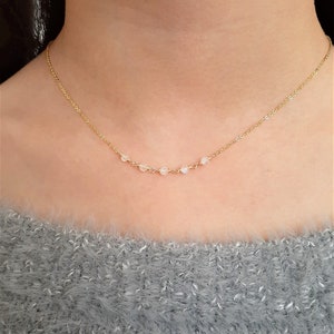 Rainbow Moonstone Necklace, June Birthstone Necklace /Handmade Jewelry/ Necklaces for Women, Gemstone Necklace, Beaded Choker, Dainty Choker