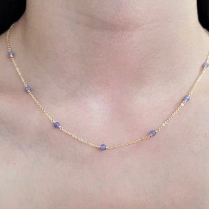 Tanzanite Necklace, December Birthstone Necklace / Handmade Jewelry / Necklaces for Women, Simple Gold Necklace, Layered Necklace, Gemstone