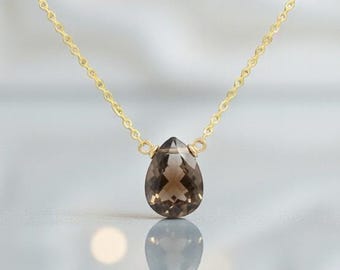 Smoky Quartz Necklace, Gemstone Necklace / Handmade Necklace / Necklaces for Women, Layered Necklace, Dainty Necklace, Smoky Quartz Pendant