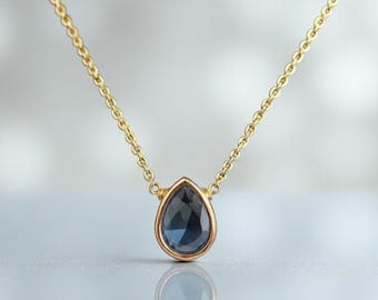 Blue Topaz Quartz Necklace, December Birthstone / Handmade Jewelry / Necklaces for Women, Simple Gold Necklace, Gemstone Necklace
