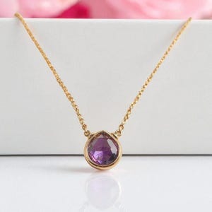 Amethyst Necklace, February Birthstone Necklace /Handmade Jewelry/ Amethyst Pendant, Gemstone Necklace, Necklaces for Women, Dainty Necklace
