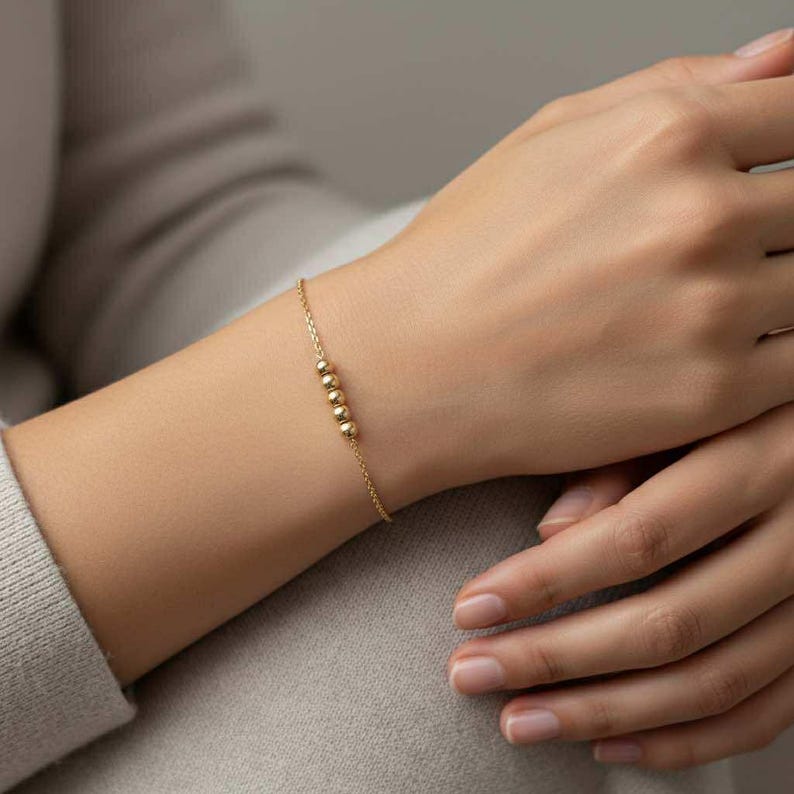 Dainty Gold Bracelet, Gold Bracelet for Women /Handmade Jewelry/ Gold Chain Bracelet, Gold Bracelet 14k, Fidget Bracelet, Summer Jewelry