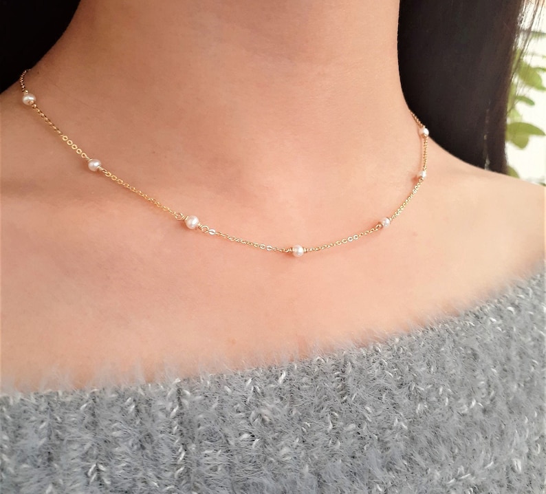 Freshwater Pearl Necklace Pearl Choker June Birthstone - Etsy