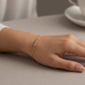 Dainty Gold Bracelet, Gold Bracelet for Women /Handmade Jewelry/ Gold Chain Bracelet, Gold Bracelet 14k, Fidget Bracelet, Summer Jewelry