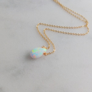 Black Opal Necklace, October Birthstone / Handmade Jewelry / Opal Necklace, Necklaces for Women, Birthstone Necklace, Gemstone Necklace image 7