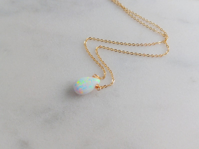 Black Opal Necklace, October Birthstone / Handmade Jewelry / Opal Necklace, Necklaces for Women, Birthstone Necklace, Gemstone Necklace image 7