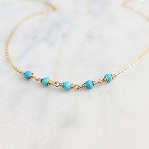 Turquoise Necklace, December Birthstone Necklace / Handmade Jewelry / Necklaces for Women, Gemstone Necklace, Beaded Choker, Gemstone Choker
