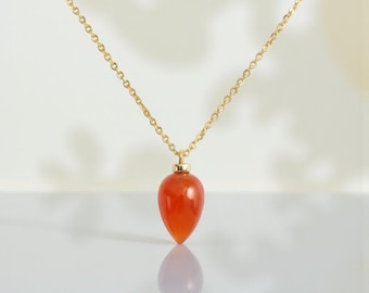 Carnelian Necklace, Gemstone Necklace /Handmade Jewelry/ Necklaces for Women, Carnelian Pendant, Dainty Necklace, Layered Necklace, Boho
