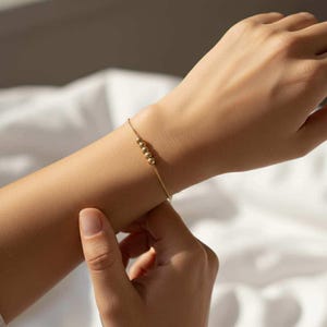 Dainty Gold Bracelet, Gold Bracelet for Women /Handmade Jewelry/ Gold Chain Bracelet, Gold Bracelet 14k, Fidget Bracelet, Summer Jewelry