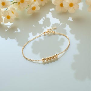 Dainty Gold Bracelet, Gold Bracelet for Women /Handmade Jewelry/ Gold Chain Bracelet, Gold Bracelet 14k, Fidget Bracelet, Summer Jewelry