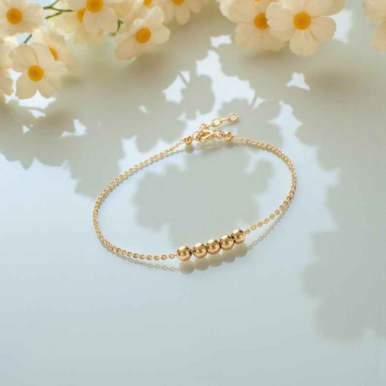 Dainty Gold Bracelet, Gold Bracelet for Women /Handmade Jewelry/ Gold Chain Bracelet, Gold Bracelet 14k, Fidget Bracelet, Summer Jewelry