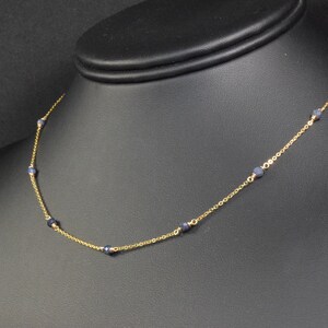 Genuine Blue Sapphire Necklace • September Birthstone • Handmade Jewelry • Necklaces for Women • Dainty Gold Necklace • Gemstone Necklace • Boho Necklace