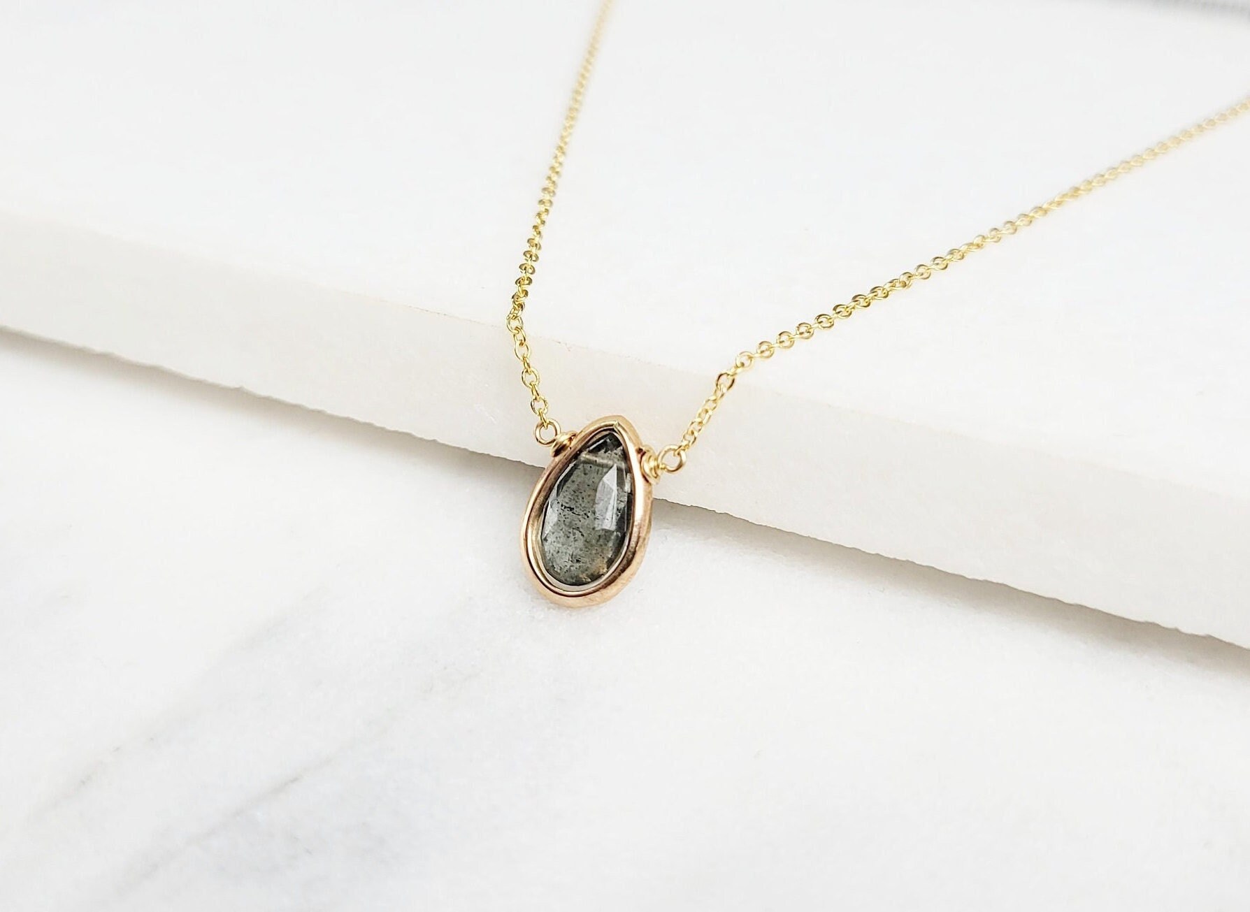 Genuine Aquamarine Necklace, March Birthstone / Handmade Jewelry / Moss Aquamarine Pendant, Gemstone Necklace, Necklaces for Women, Dainty