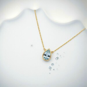 Blue Topaz Necklace, December Birthstone / Handmade Jewelry / Necklaces for Women, Simple Gold Necklace, Gemstone Necklace, Dainty Necklace