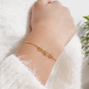 Genuine Peridot Bracelet, August Birthstone / Handmade Jewelry / Peridot Bracelet, Dainty Gold Bracelet, Birthstone Bracelet, Summer Jewelry