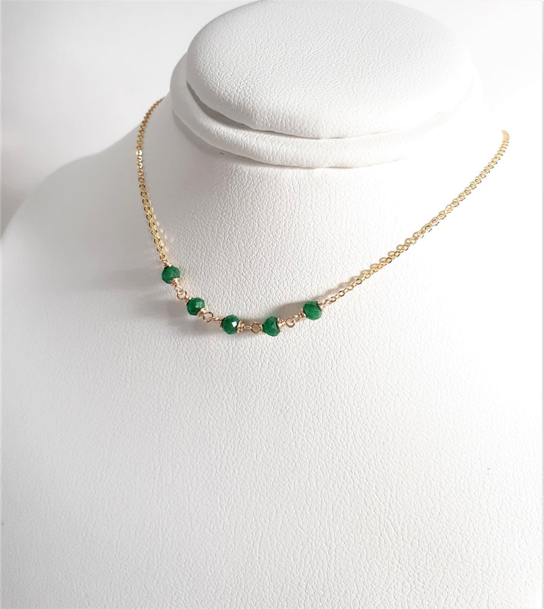 Genuine Emerald Necklace May Birthstone/ Handmade Jewelry/ - Etsy
