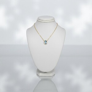 Blue Topaz Necklace, December Birthstone / Handmade Jewelry / Necklaces for Women, Simple Gold Necklace, Gemstone Necklace, Dainty Necklace