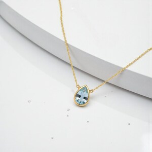 Blue Topaz Necklace, December Birthstone / Handmade Jewelry / Necklaces for Women, Simple Gold Necklace, Gemstone Necklace, Dainty Necklace