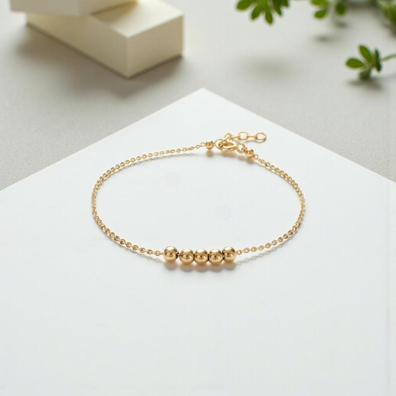 Dainty Gold Bracelet, Gold Bracelet for Women /Handmade Jewelry/ Gold Chain Bracelet, Gold Bracelet 14k, Fidget Bracelet, Summer Jewelry