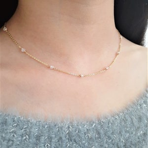 Rainbow Moonstone Necklace, June Birthstone Necklace / Handmade Jewelry / Necklaces for Women, Layered Necklace, Gemstone Choker, Dainty