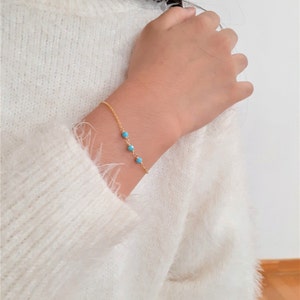 Turquoise Bracelet, December Birthstone /Handmade Jewelry/ Birthstone Bracelet, Gemstone Bracelet, Summer Jewelry, Dainty Bracelet, Minimal