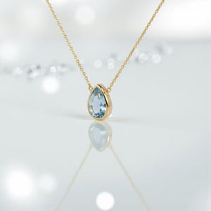 Blue Topaz Necklace, December Birthstone / Handmade Jewelry / Necklaces for Women, Simple Gold Necklace, Gemstone Necklace, Dainty Necklace