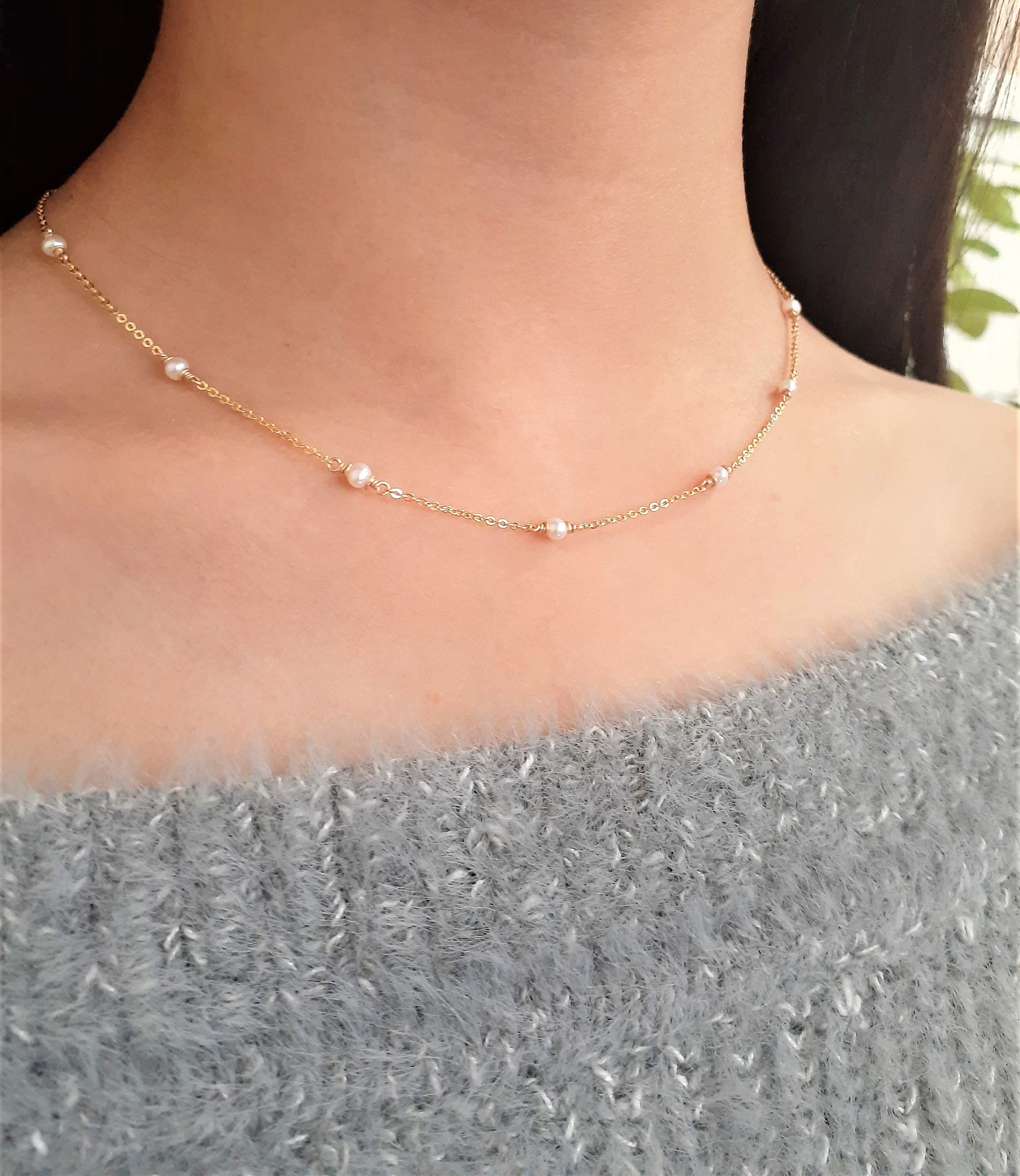 Birthstone Necklace with Star /& Real Freshwater Pearl Girls or Ladies Jewellery